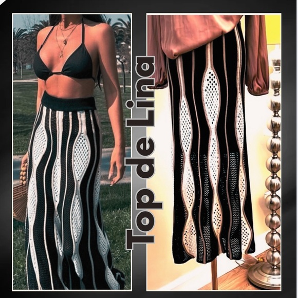 TOP DE LINHA TRICOT,Luxury Brazilian Knit, Long Skirt,Excellent Condition,Size M - Picture 1 of 10